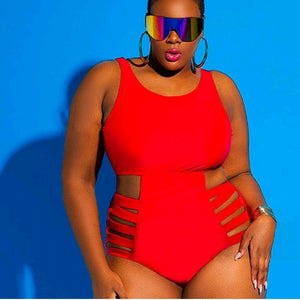 Women's Solid Color Cut Out Swimsuit
